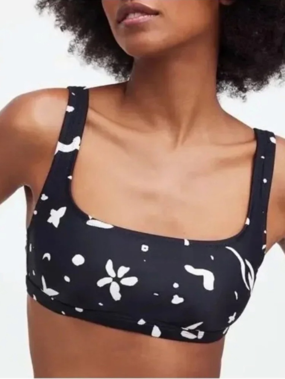 Madewell Square-Neck Bikini Top in Abstract Doodle Medium - Picture 2 of 3